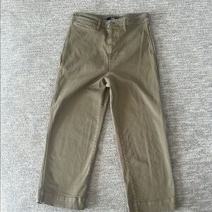 Quince Organic Stretch Cotton Twill Straight Leg Cropped Pants 30 (runs small)